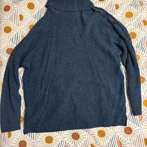 Blue wool Madewell turtleneck sweater